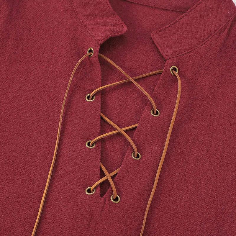 WorldNorse Puffed Sleeve Belted Tunic Costume Shirt - image 1