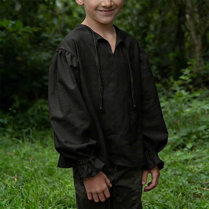 WorldNorse Medieval Gathered Cuff Tied Tunic Costume Shirt - image 7