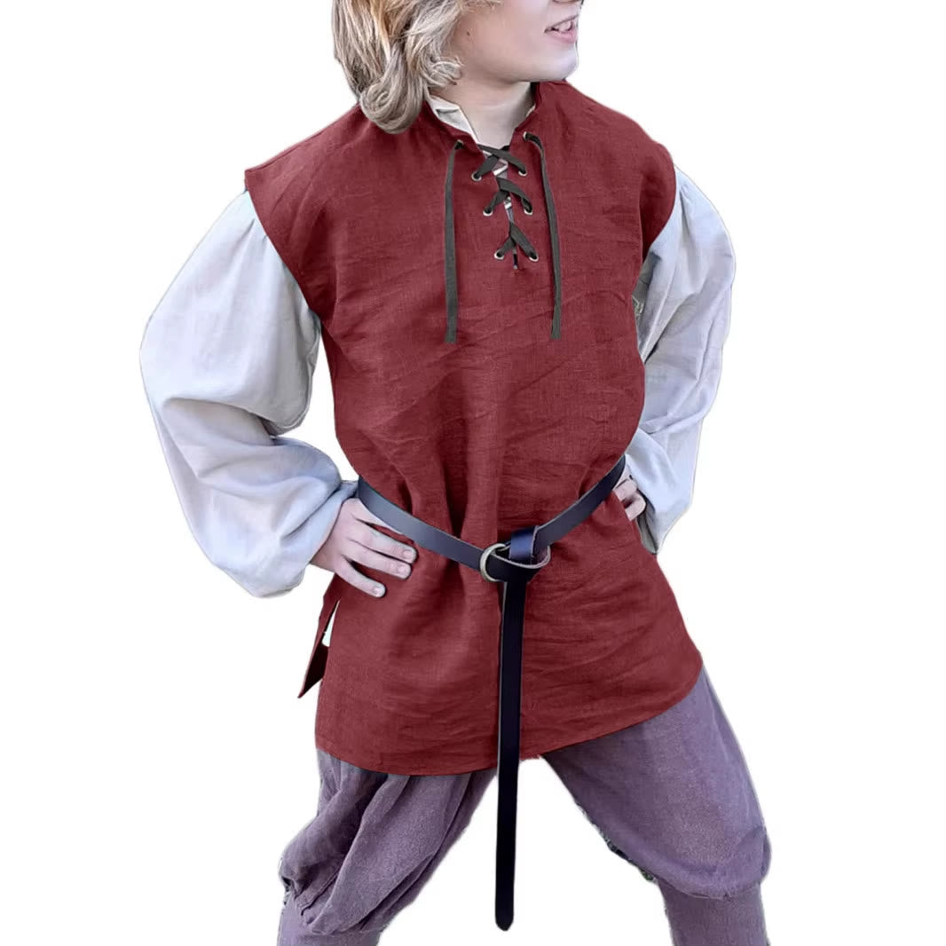WorldNorse Caped Sleeve Belted Tunic Costume Shirt - image 2