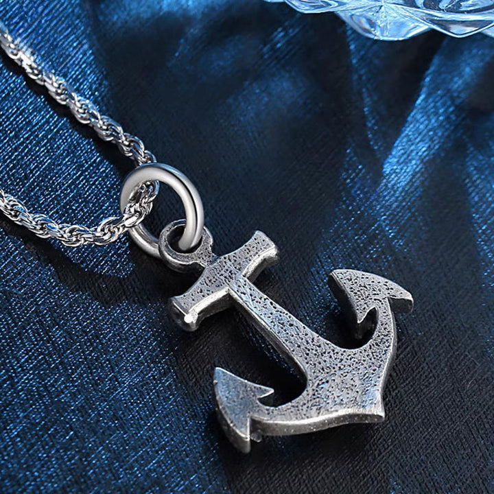 WorldNorse Handcrafted 925 Silver Viking Weathered Anchor Necklace - image 3