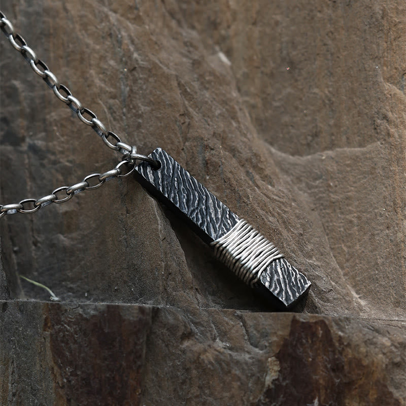 WorldNorse Handcrafted 999 Silver Forged Bar Wire-Wrapped Necklace - image 2