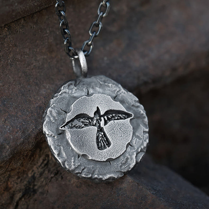 WorldNorse Handcrafted 999 Silver Raven Medallion Antiqued Necklace - image 2