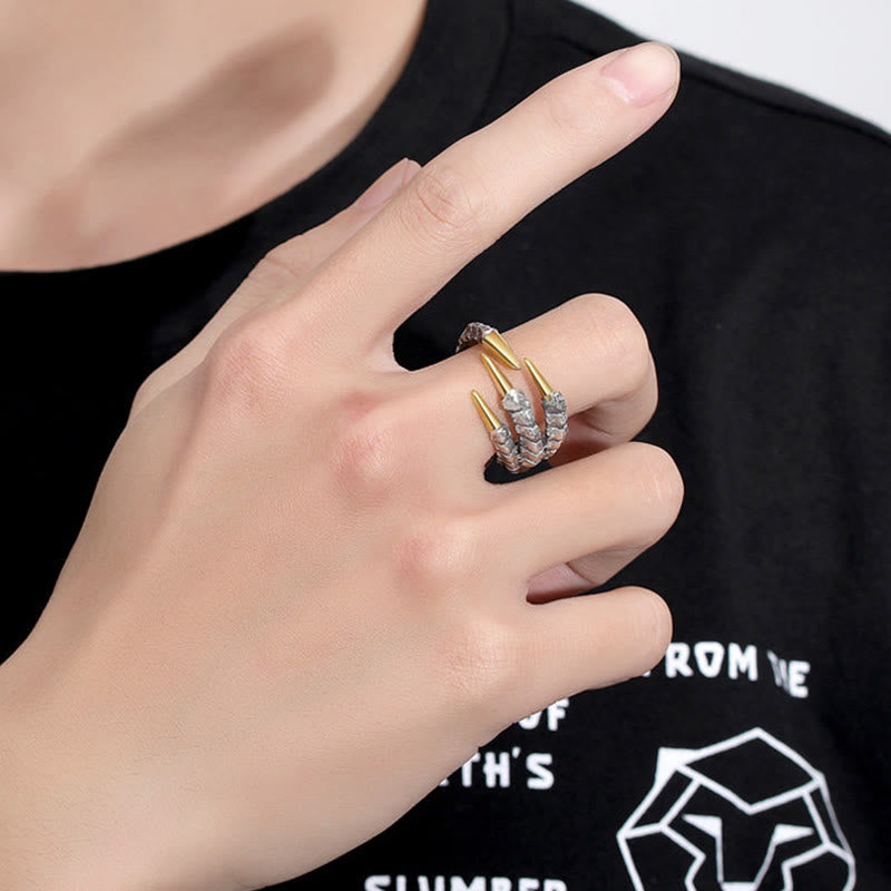 WorldNorse Handcrafted 925 Silver Dragon Claw Ring - image 1