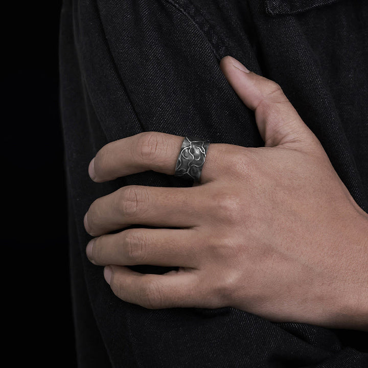 WorldNorse Handcrafted 999 Silver Organic Pattern Antiqued Ring - image 5