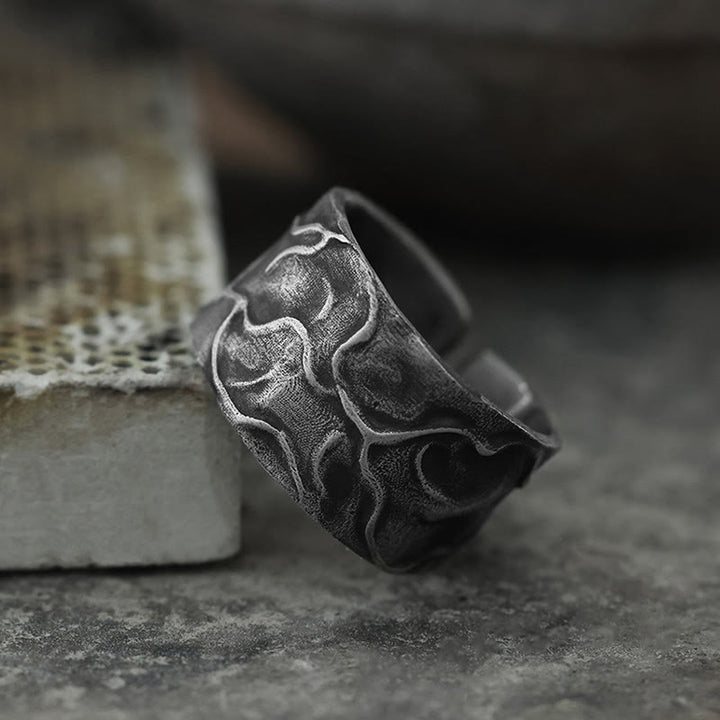WorldNorse Handcrafted 999 Silver Organic Pattern Antiqued Ring - image 3