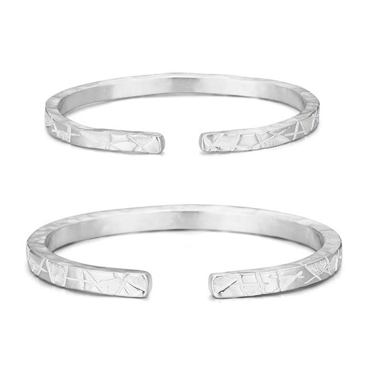 WorldNorse Handcrafted 999 Silver Geometric Textured Cuff Bracelet - image 3