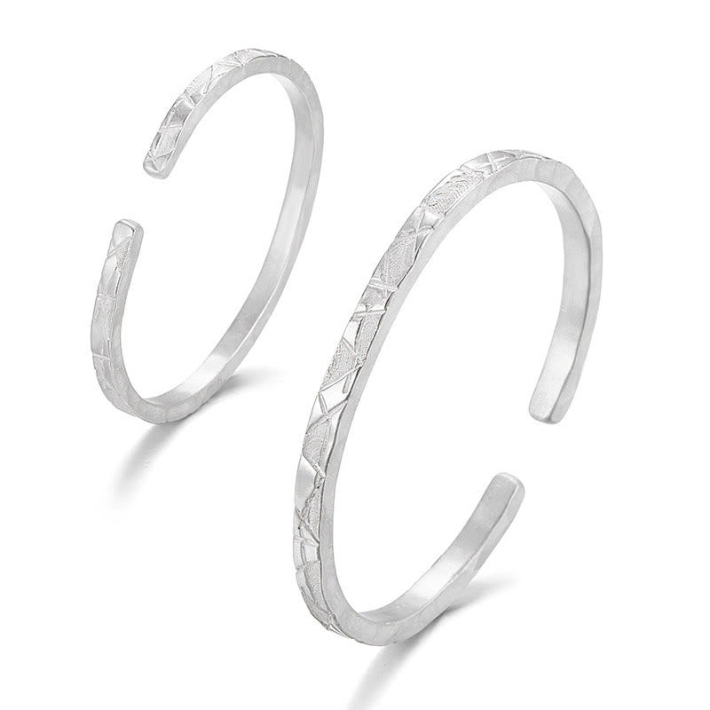 WorldNorse Handcrafted 999 Silver Geometric Textured Cuff Bracelet - image 4