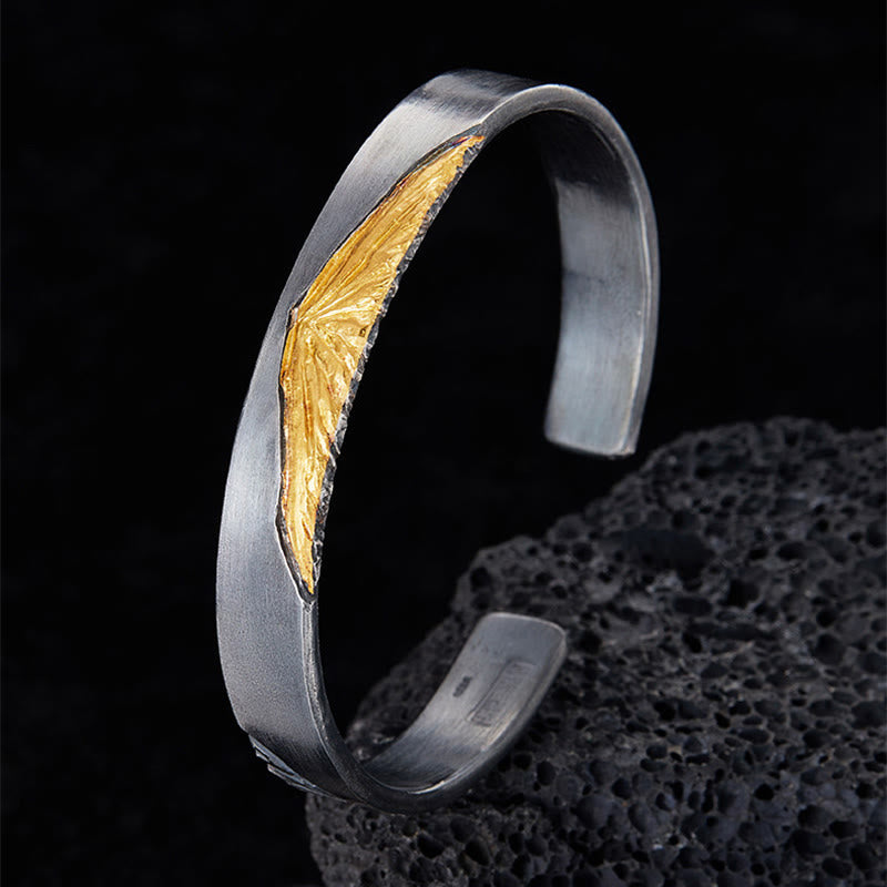 WorldNorse Handcrafted 999 Silver Gilded Ridge Antiqued Bracelet - image 2