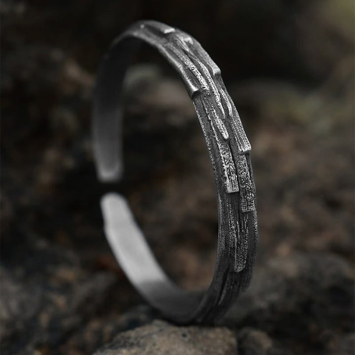 WorldNorse Handcrafted 999 Silver Viking Timber Texture Bracelet - image 2