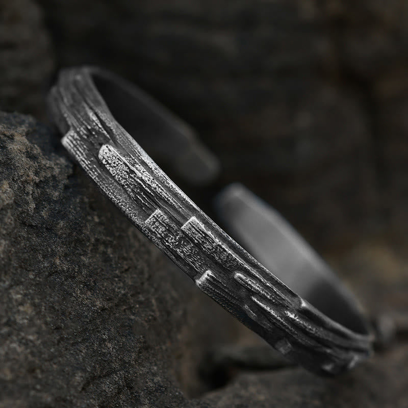 WorldNorse Handcrafted 999 Silver Viking Timber Texture Bracelet - image 4