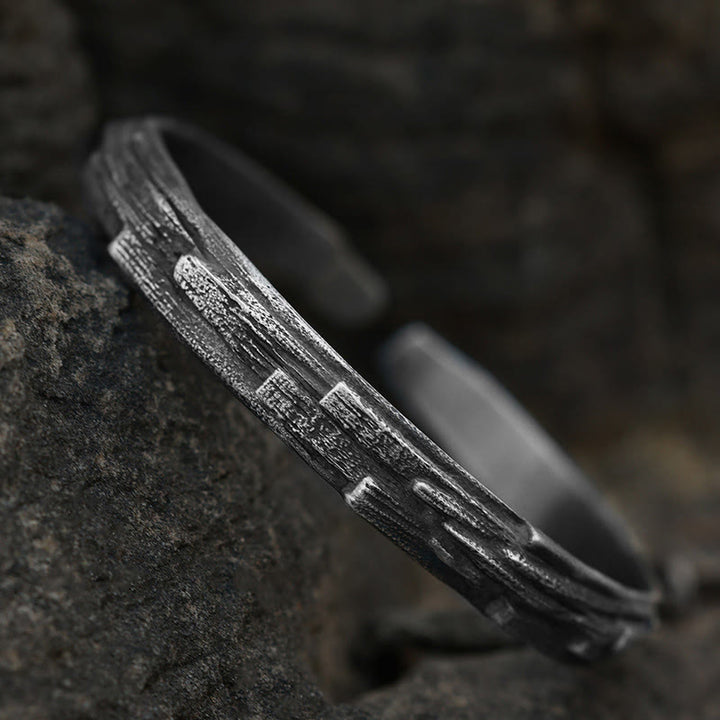 WorldNorse Handcrafted 999 Silver Viking Timber Texture Bracelet - image 4