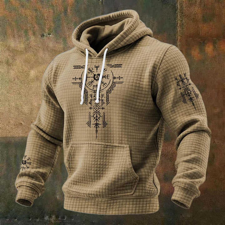 WorldNorse Norse Rune Compass Waffle Hoodie - Brown - US/UK/AU48，EU58 (4XL) - image 5
