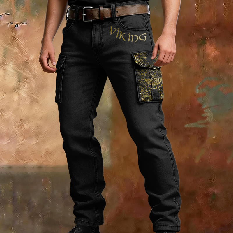 WorldNorse Viking Vegvisir Rune Pocket Cargo Pants - image 1