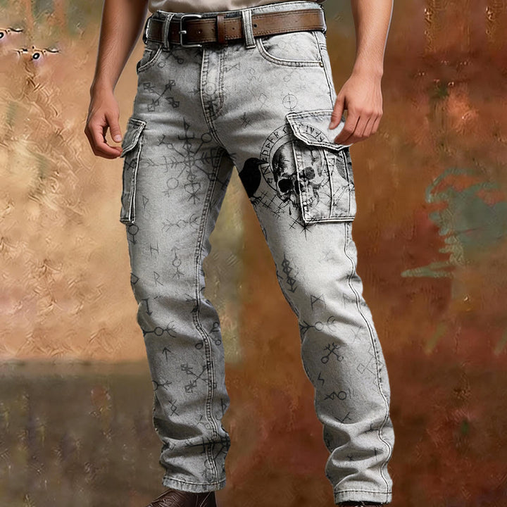 WorldNorse Viking Raven Skull Cargo Pants - image 1