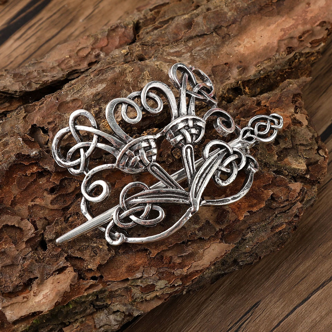 WorldNorse Vintage Celtic Vine Knot Hairpin - Flower - image 0