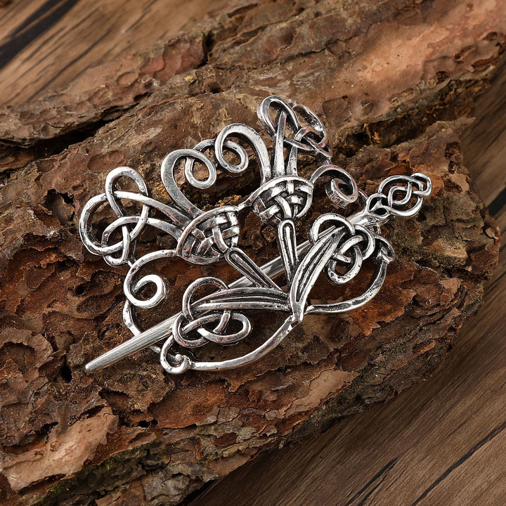 WorldNorse Vintage Celtic Vine Knot Hairpin - Flower - image 0