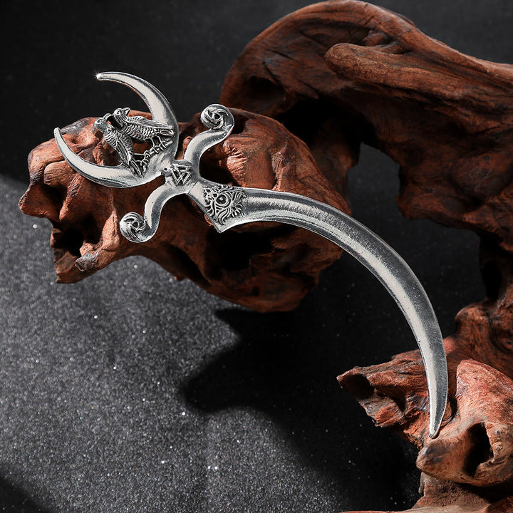 WorldNorse Viking Raven Crescent Scythe Hairpin - image 2