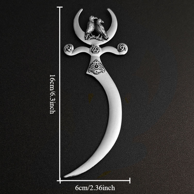 WorldNorse Viking Raven Crescent Scythe Hairpin - image 3