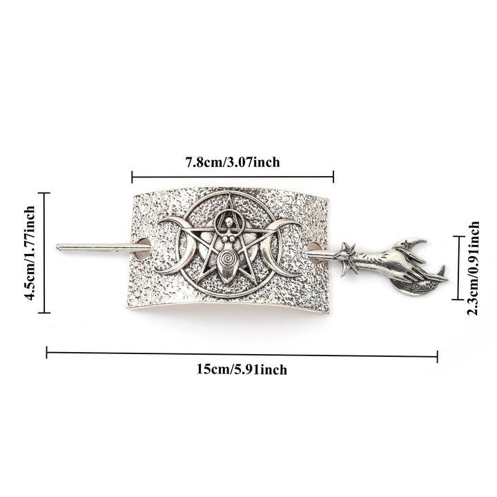 WorldNorse Stag Pentacle Crescent Goddess Hairpin - image 3