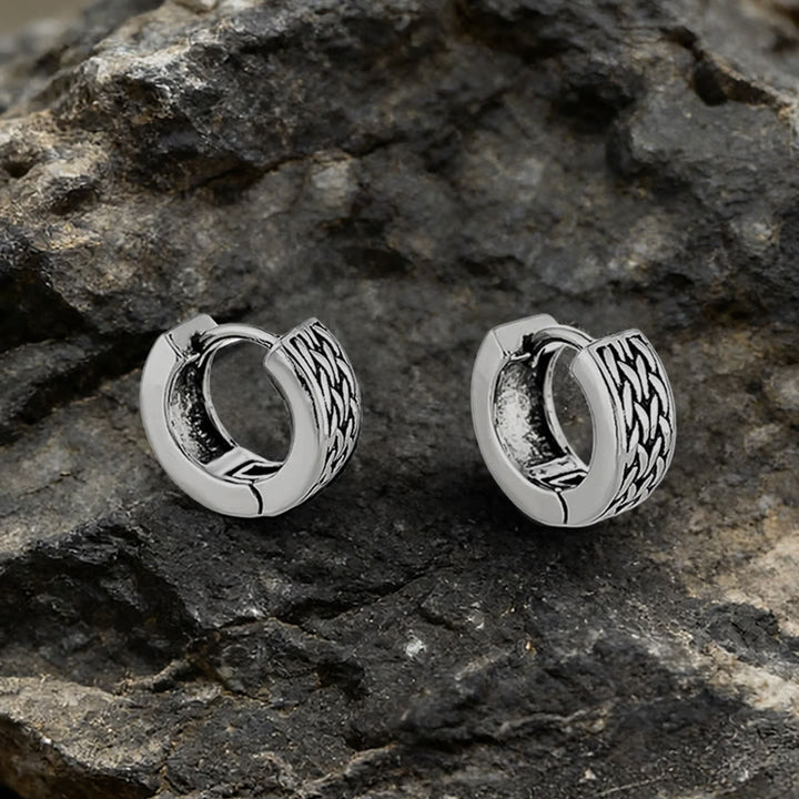 WorldNorse Celtic Braid Vintage Huggie Earrings - image 3