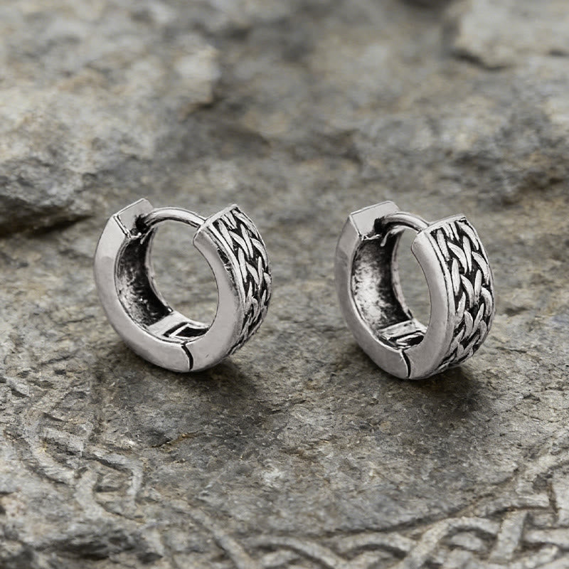 WorldNorse Celtic Braid Vintage Huggie Earrings - image 2