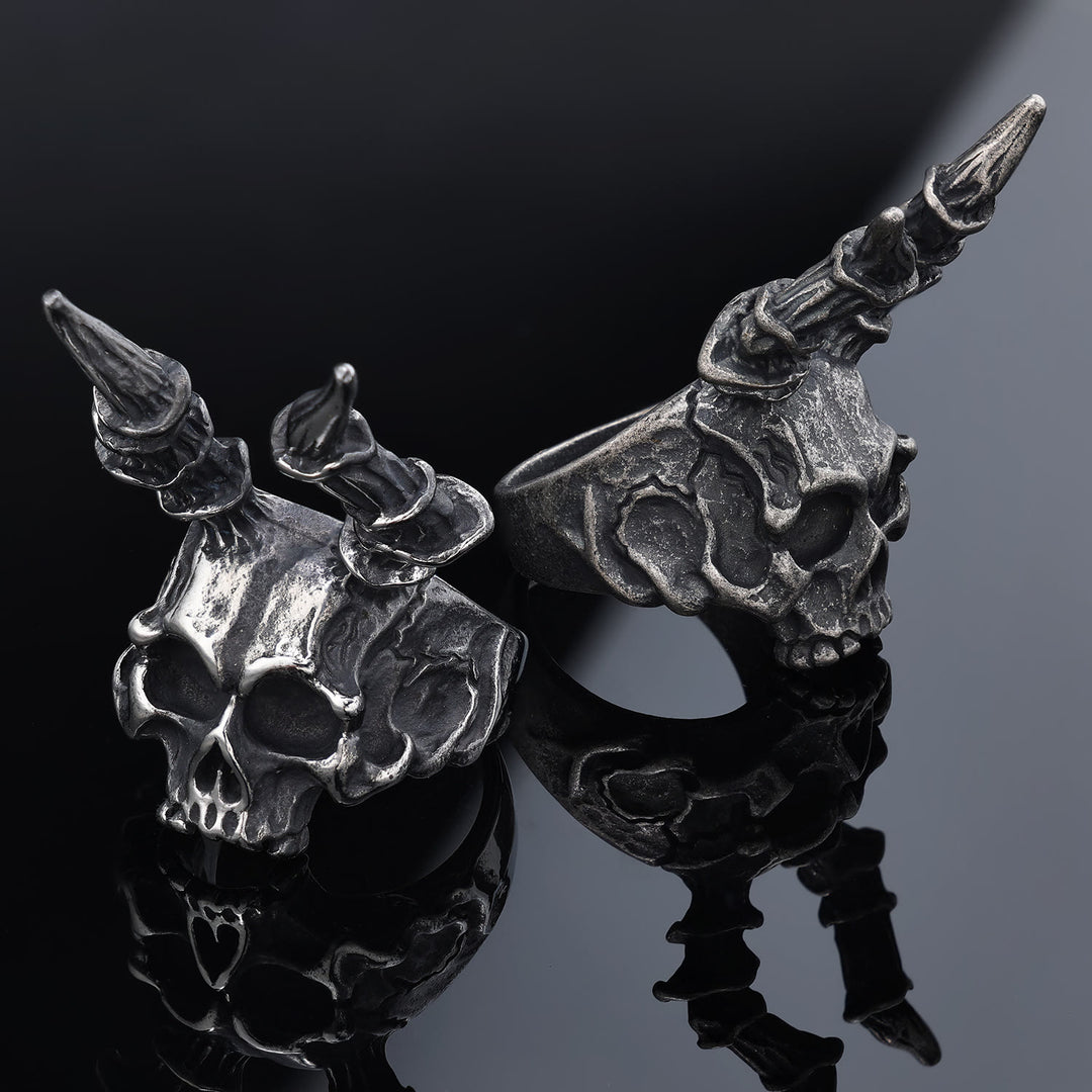 WorldNorse Occult Skull Candle Ring - AU Size Z (US 13) - image 0