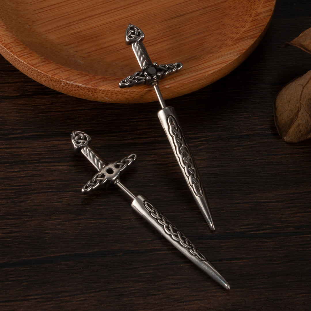 WorldNorse Celtic Knot Sword Vintage Earrings - Sword - image 0