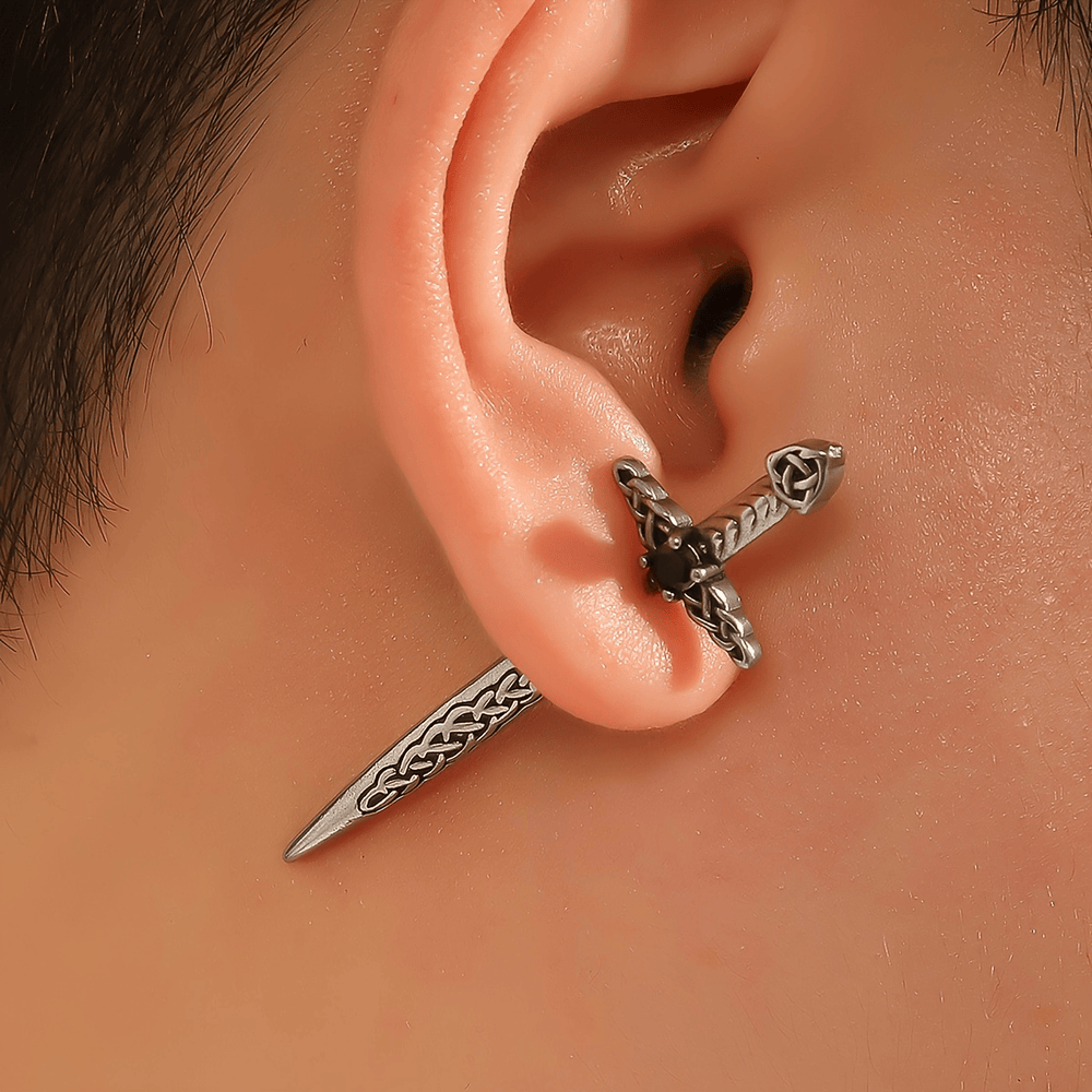 WorldNorse Celtic Knot Sword Vintage Earrings - image 1