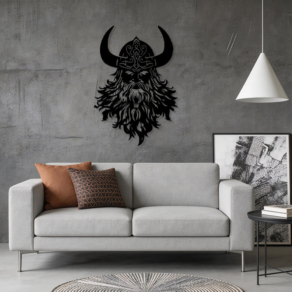 WorldNorse Viking Horned Warrior Metal Wall Decor - image 6