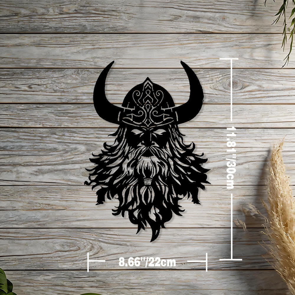 WorldNorse Viking Horned Warrior Metal Wall Decor - Black - 11.81''*8.66''/30*22cm - image 2