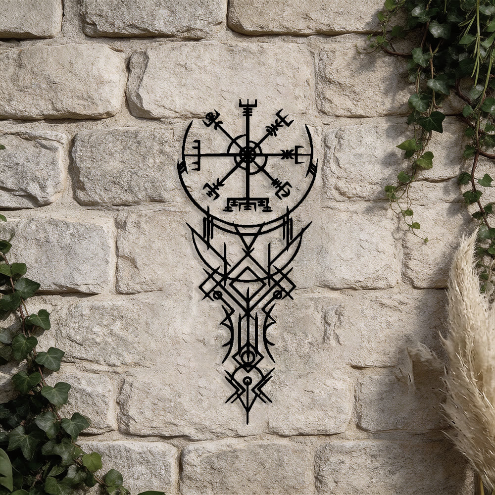 WorldNorse Viking Vegvisir Compass Totem Metal Wall Decor - image 4