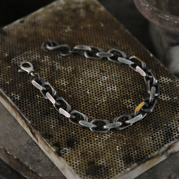 WorldNorse Handcrafted 925 Silver Forge Link Bracelet - image 2
