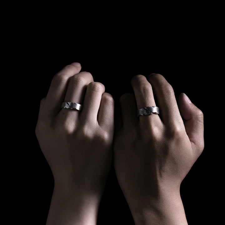 WorldNorse Handcrafted 999 Silver Cracked Cuff Ring - image 6