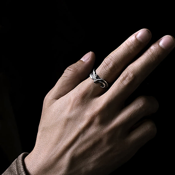 WorldNorse Handcrafted 999 Silver Blaze Texture Ring - image 7