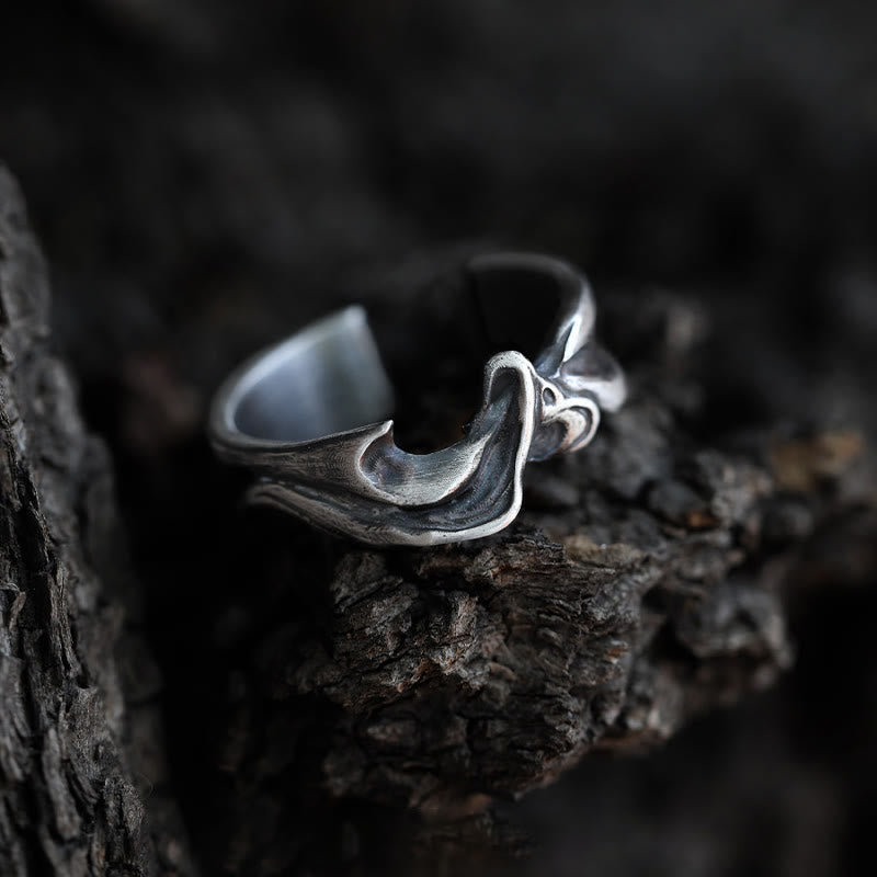 WorldNorse Handcrafted 999 Silver Blaze Texture Ring - Large (US 7-US 10) - NO THANKS - image 0