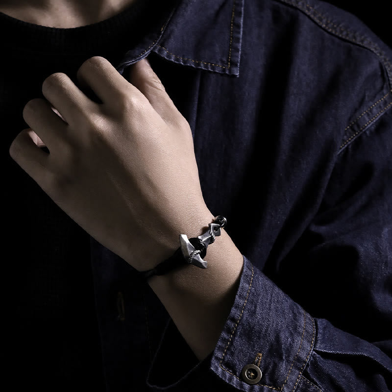 WorldNorse Handcrafted 999 Silver Anchor Braided Bracelet - image 6