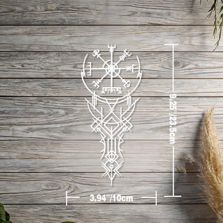 WorldNorse Viking Vegvisir Compass Totem Metal Wall Decor - White - 3.94''*9.25''/10*23.5cm - image 16