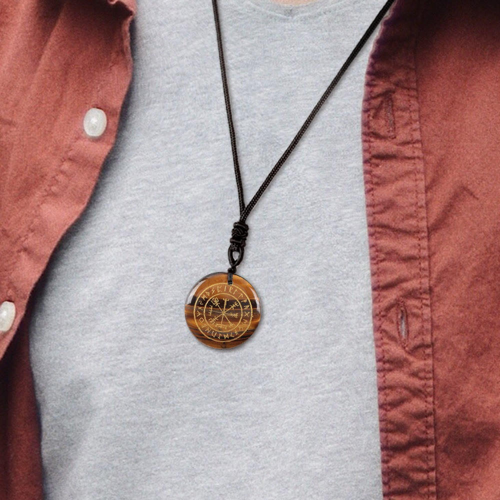 WorldNorse Vegvisir Rune Guidance Crystal Necklace - image 2