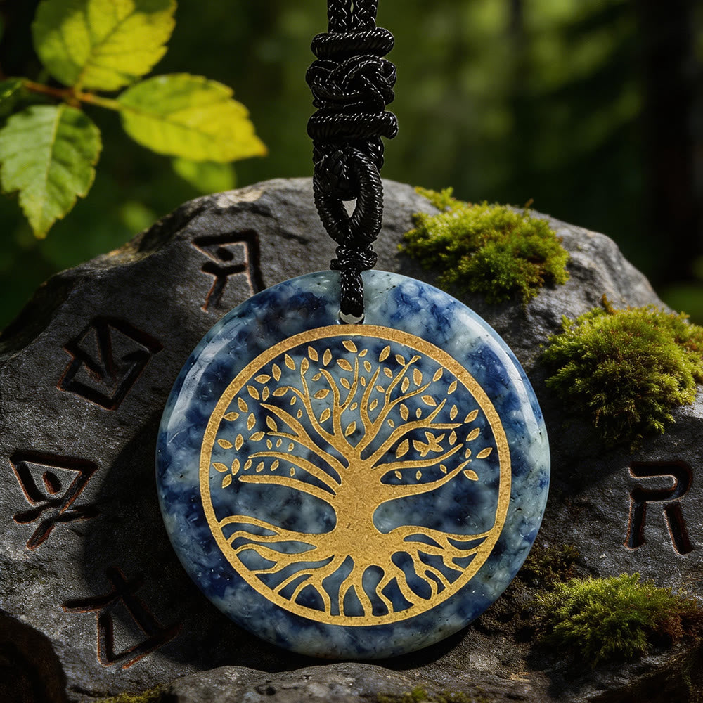 WorldNorse Yggdrasil Life Root Crystal Necklace - Blue Spot Jasper - image 11