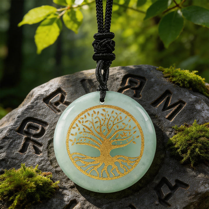 WorldNorse Yggdrasil Life Root Crystal Necklace - Green Aventurine - image 3