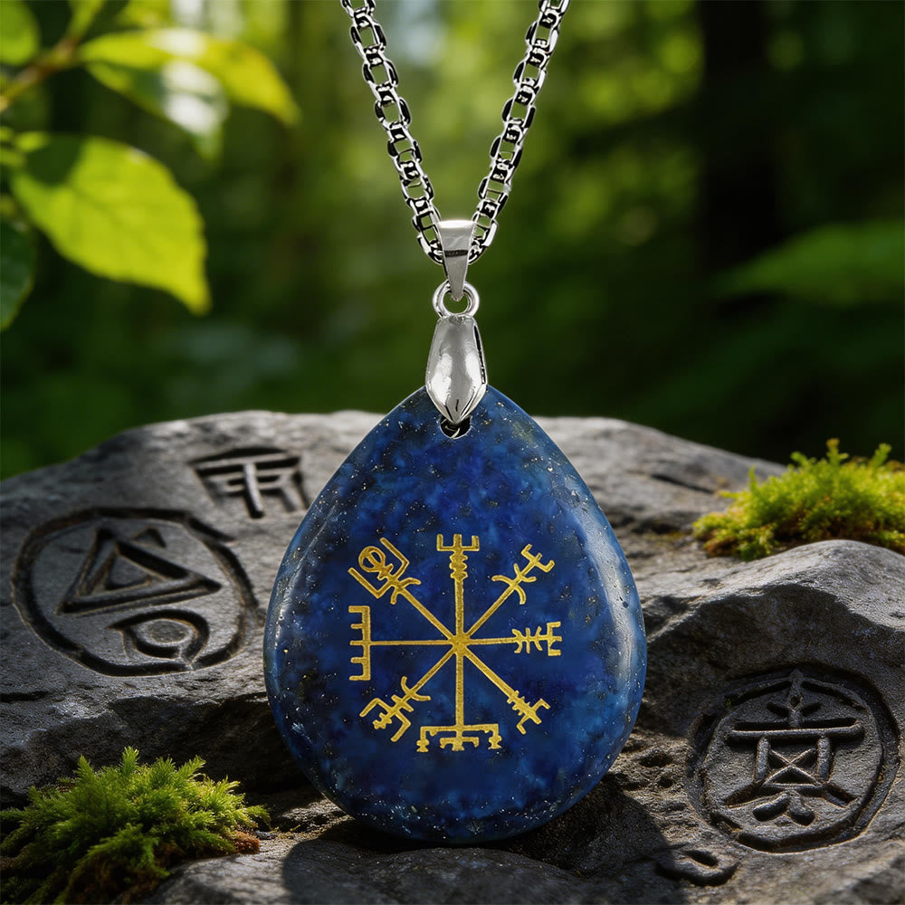 WorldNorse Vegvisir Compass Pathguard Crystal Necklace - Lapis Lazuli - image 9
