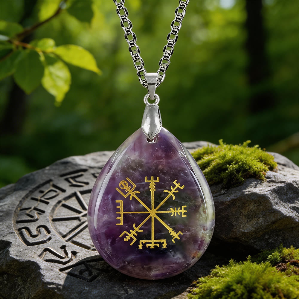 WorldNorse Vegvisir Compass Pathguard Crystal Necklace - Amethyst - image 6