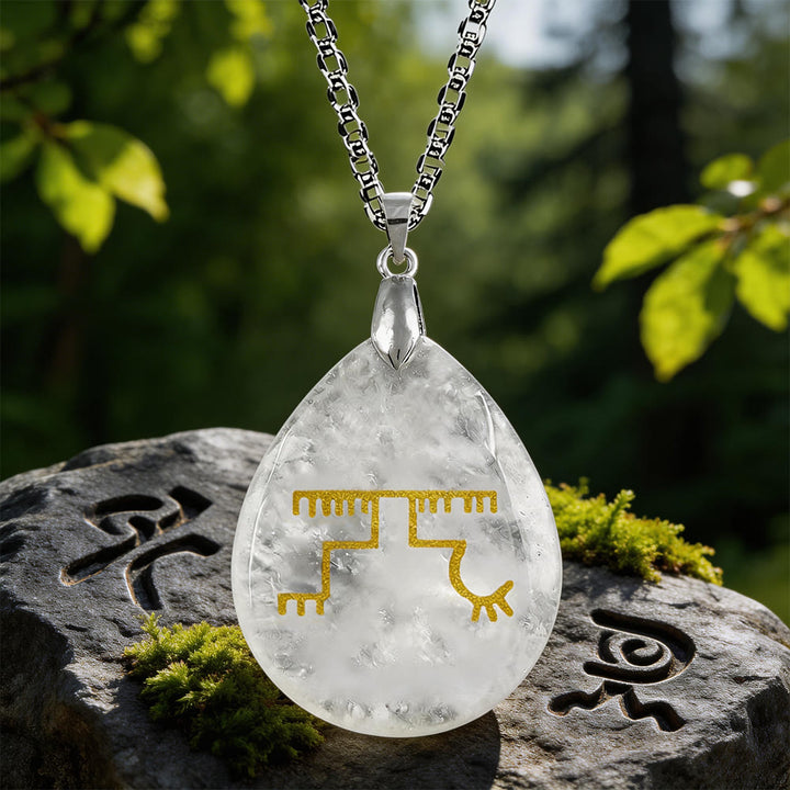 WorldNorse Gapaldur Steadfast Rune Crystal Necklace - Clear Quartz - image 10