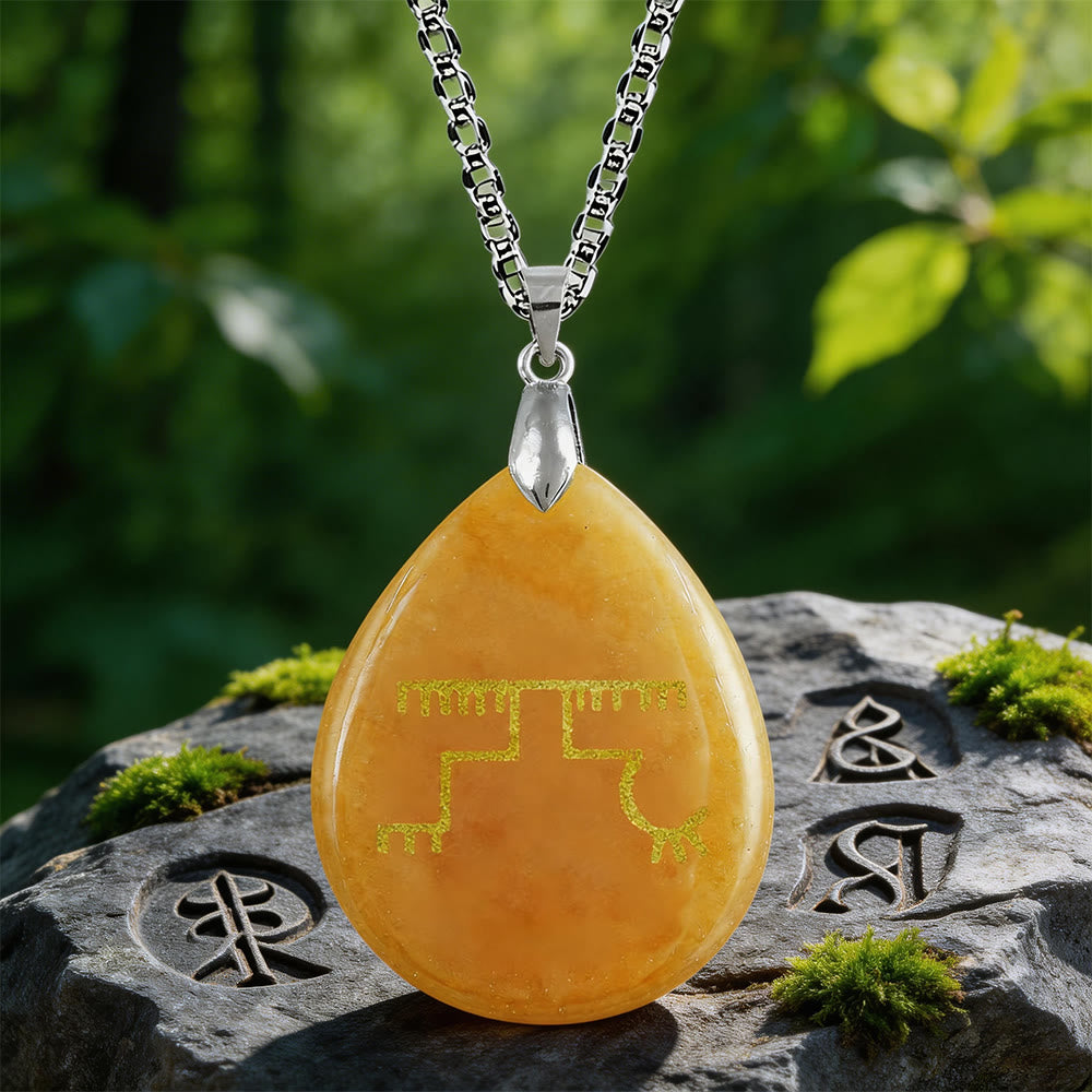 WorldNorse Gapaldur Steadfast Rune Crystal Necklace - Red Aventurine - image 2
