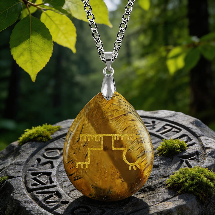 WorldNorse Gapaldur Steadfast Rune Crystal Necklace - Tiger's Eye - image 3