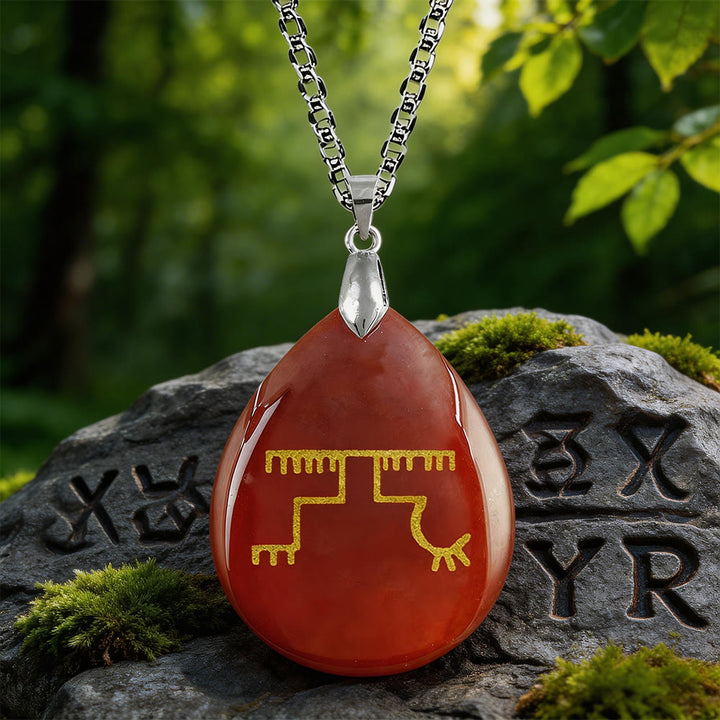 WorldNorse Gapaldur Steadfast Rune Crystal Necklace - Red Agate - image 7
