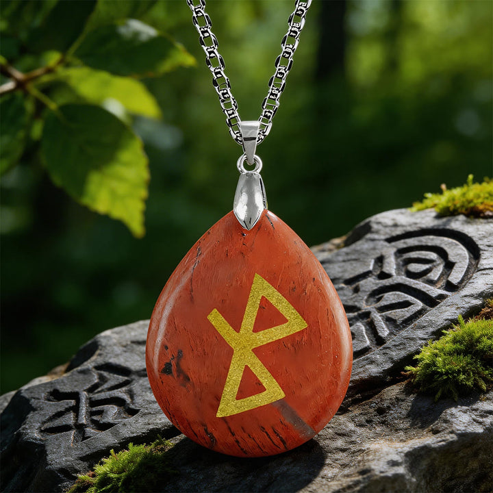WorldNorse Healing Harmony Rune Crystal Necklace - Red Jasper - image 9