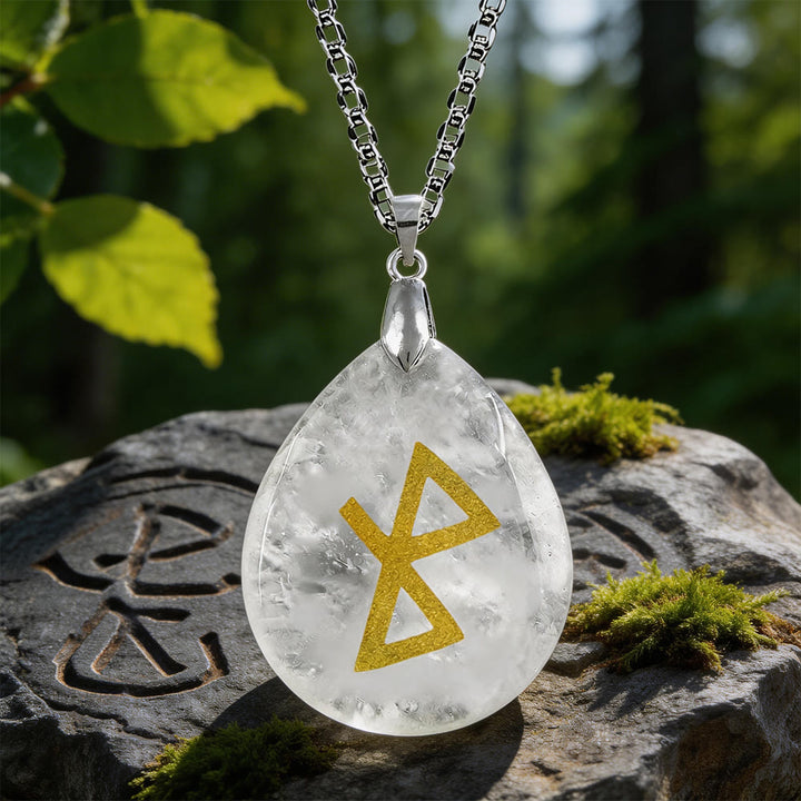 WorldNorse Healing Harmony Rune Crystal Necklace - Clear Quartz - image 10