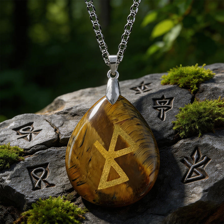 WorldNorse Healing Harmony Rune Crystal Necklace - Tiger's Eye - image 4