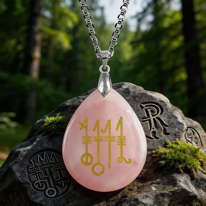 WorldNorse Svefnthorn Sleep Ward Crystal Necklace - Rose Quartz - image 4